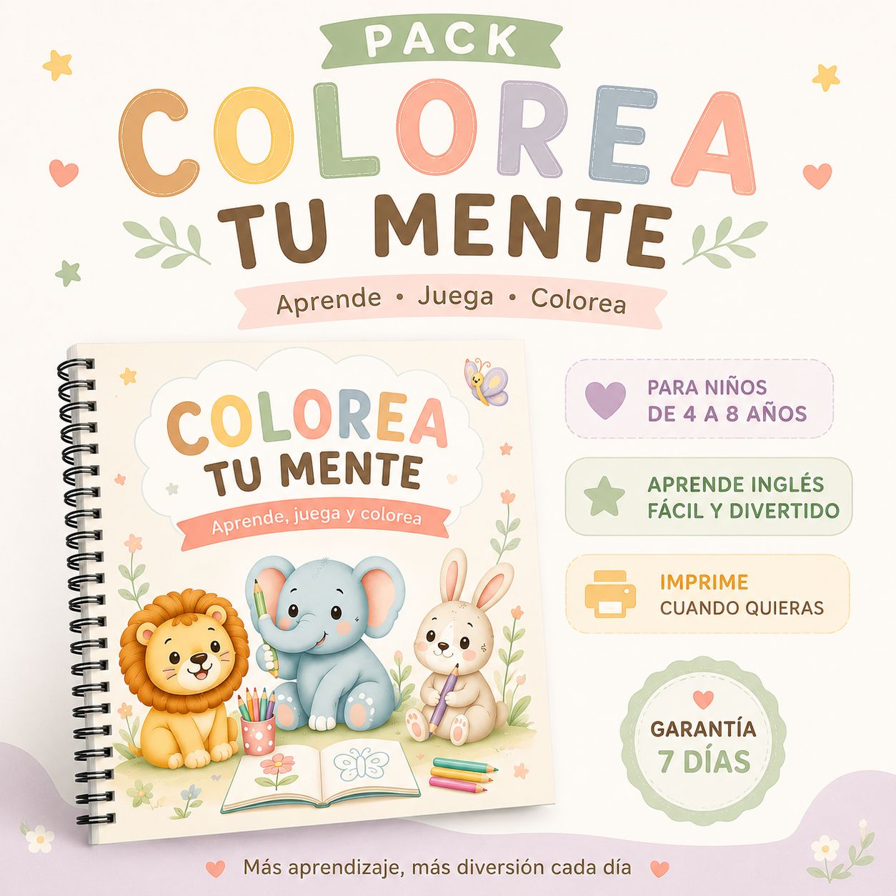 Colorea tu Mente | Aprende Inglés, Juega y Colorea