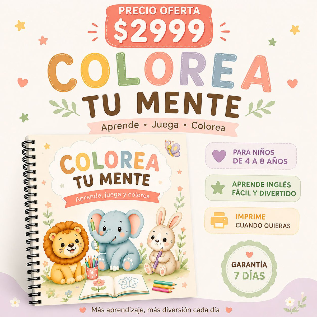 Colorea tu Mente | Aprende Inglés, Juega y Colorea